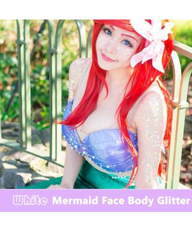 Go Ho Silver and White Body Glitter Set Singer Concerts Face Glitter Gel Makeup Holographic Long Lasting Chunky Sequins Glitters for Eye Lip Hair Nails Festival Rave Accessories White+ Silver - Buy Online on GoSupps.com