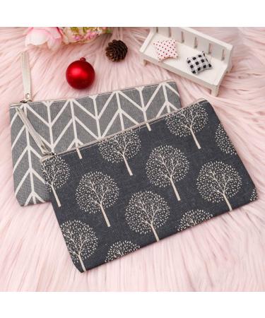 SUMAJU 2 Pcs Canvas Cosmetic Bag Set for Women and Girls - Multi-Function Travel Makeup Pouches - Buy Online on GoSupps.com