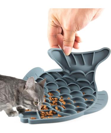 Slow Feeder Cat Bowl Cat Slow Feeder Cat Slow Feeder Bowl Cat Puzzle Feeder for Indoor Cats 1 Fish Plate Gray 1 Brush - Blue Non-Slip Fish Design Dry Wet Bowl for Cats and Puppies(Gray) - Buy Online on GoSupps.com