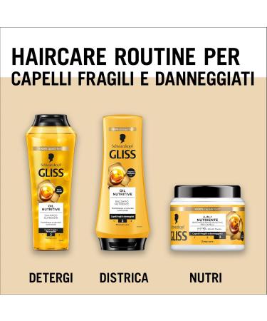  Gliss Schwarzkopf Gliss Oil Nutritive Balm 6 x 200 ml Packs Nourishing Balm Enriched with Omega 9 and Marula Oil Products for Brittle and Damaged Hair - Buy Online on GoSupps.com