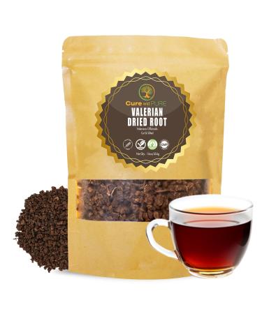Cure wid Pure Organic Valerian Root Tea - Cut Sifted & Non-Irradiated Valerian Tea Promotes Natural Relaxing Sleep - Te De Valeriana officinalis in Resealable Eco Friendly Pouch 16oz 1.00 Pound (Pack of 1)