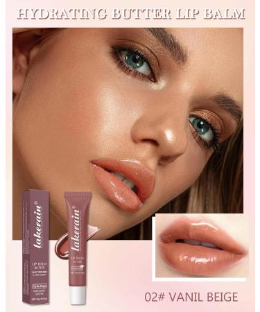 Brown Lip Butter Balm Vanilla Beige Hydrating Tint Butter Lip Gloss Sheer Lipgloss Lip Care Moisturizer Soothing Lip Treatment Makeup Non-Sticky Jelly Glow Reviver Fat Lip Oil Christmas Gift for Women-02 02# - Buy Online on GoSupps.com