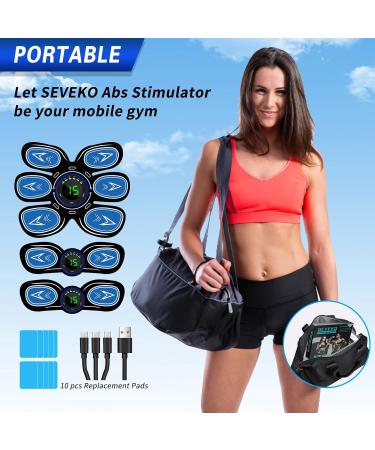 Buy EMS Abdominal Muscle Trainer - 6 Modes & 15 Intensities Full Body Coach with 10 Replacement Pads - Fast & Effective Belly Workout - International Shipping - Buy Online on GoSupps.com