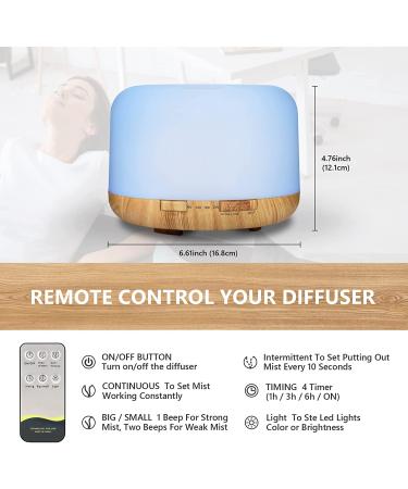 500ml Oil Diffuser with 15x10mL Essential Oils | Aromatherapy Diffuser for Large Room | 2 Mist Modes, 4 Timers, 7 Ambient Lights | Waterless Auto Off | Home & Office Aroma Diffuser (Log Color) - Buy Online on GoSupps.com