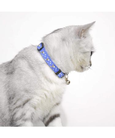 2 PCS Breakaway Cat Collar Set with Bell - Cute Adjustable Kitten Collars in Blue and Black - Buy Online on GoSupps.com