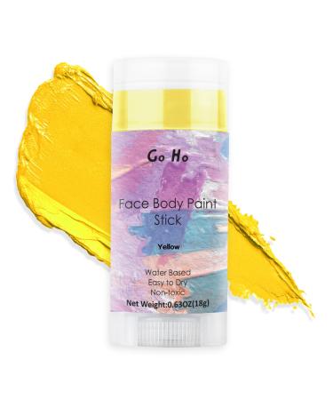 Go Ho Water Based Yellow Face Body Paint Stick Non-Toxic Face Painting Easy-to-use Facepaint for Halloween Cosplay SFX Minions Costume Makeup 0.63oz