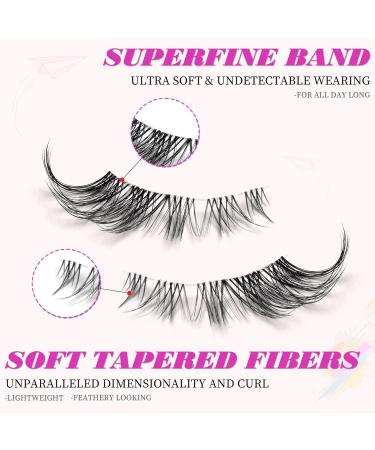 AddFavor Cat Eye Lashes - 7 Pairs Natural Wispy False Eyelashes with Clear Lash Band | 3D Winged End Elongated Strip Lashes Style F - International Shipping Available - Buy Online on GoSupps.com