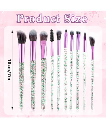 Buy Wllhyf 10-Part Glitter Crystal Brush Set | Professional Makeup Tools for Foundation Concealer Eyeshadow & More Bling Transparent Handle Green - Buy Online on GoSupps.com