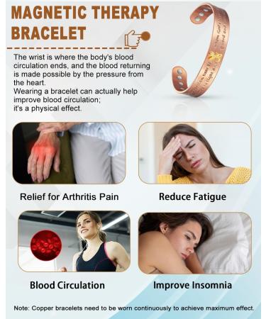EnerCoppeX Copper Magnetic Bracelet for Women - Detox Jewelry with 3500 Gauss Magnet (CPB-2051T) - Buy Online on GoSupps.com