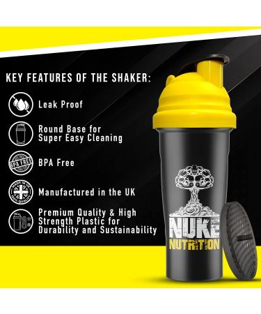 Nuke Nutrition 700ml Protein Shaker Bottle - Premium Quality, Dishwasher Safe & Easy to Clean - Buy Online on GoSupps.com