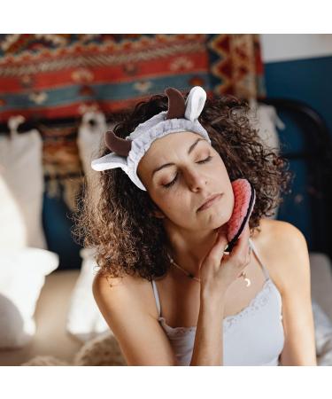 minkissy Animal Spa Headband Cow Skincare Hairband Cute Ox Horn Makeup Hair Band for Women Washing Face Grey - Buy Online on GoSupps.com
