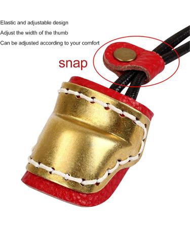 Nofaner Leather Archery Thumb and Finger Protector Guard for Traditional Bow Shooting - Red - Buy Online on GoSupps.com