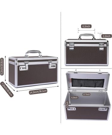 HEWEI WORKS Locking Box 14.2''x 7.2''x 8.2'' - Childproof Medication & Valuables Organizer (Coffee/Large) - Buy Online on GoSupps.com