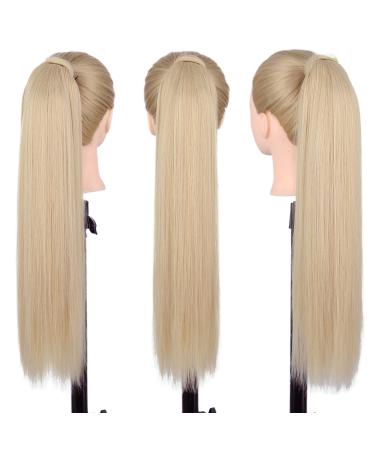 Premium Clip-In Ponytail Extensions | Natural Blonde Hairpiece | 24-Inch Wrap Around M27/613 - Buy Online on GoSupps.com