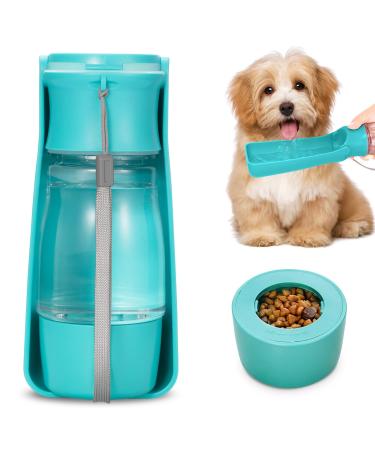 Rainpal portable travel dogs drinking bottle-drinking bottle dogs for on the go with feed container |Drink and feed for Pet Walking Travel Hiking |Compactly durable slightly leak -proof |Blue Blue New Upgrade