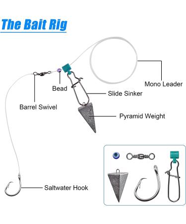 AGOOL Saltwater Surf Fishing Tackle Kit - 130pcs Rigs, Wire Leaders, Sinker Weights, Hooks & Accessories - Buy Online on GoSupps.com