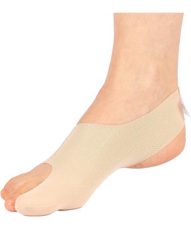 Bunion Sleeve: The Original Ultra-Thin Bunion Corrector & Toe Straightener Bandage | Ideal for Sports & Active Wear | Orthopaedic Stretch-Fit Hallux Valgus Support Bandage | for Foot Pain Relief Right XL: UK 11+ Beige