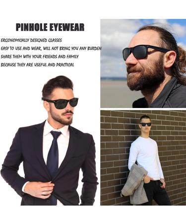 Fajoek Raster Glasses - Pinhole Eye Training & Relaxation Glasses - Foldable Black Grid Glasses for Vision Improvement - Buy Online on GoSupps.com