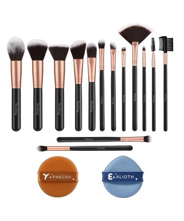 Nestling Make-up brush set with 2 powder tacers high-quality synthetic Kabuki brushes for foundation face powder rouge eyeshadow animal test-free 14-part rose gold - Buy Online on GoSupps.com