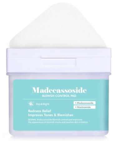 DERMAL Madecassoside Blemish Control Pad - Korean Toner Pad for Blemish & Tone Improvement with Centella Asiatica - Vegan Gauze Tencel Square Pads - High Capacity 120 Sheets