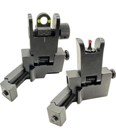 Levien 45 Degree Offset Fiber Optic Flip Up Sights - Front Red Dot & Rear Green Dot, Picatinny/Weaver Rail Mount - Buy Online on GoSupps.com