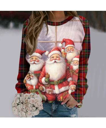 Women's Christmas Snowman & Penguin Print Sweatshirt | Cozy Raglan Pullover for Winter | Beige M - Buy Online on GoSupps.com