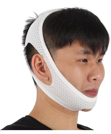 VGEBY Anti Snoring Mesh Chin Strap | Breathable Jaw Support Belt for Men & Women - Unisex Snore Solution (White - Buy Online on GoSupps.com