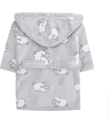 Baby Boy Girl Plush Fleece Robe 0-6 Months Grey Lamb - Soft and Warm Gift - Buy Online on GoSupps.com