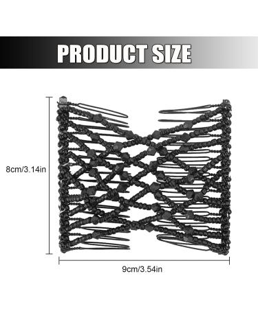 2PCS Stretch Beaded Hair slide Elastic Pearls Double Comb Vintage Hair Clips - Buy Online on GoSupps.com