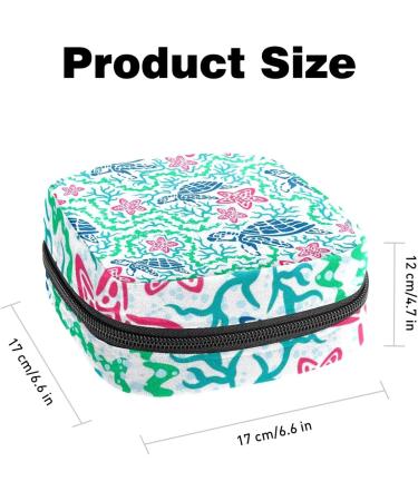 Sea Turtle Seaweed Starfish Menstrual Pad Storage Bag - Portable Period Pouch for Women - Color 2 - Buy Online on GoSupps.com