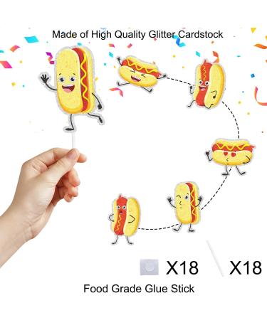 Kids' Delicious Fast Food Themed Happy Birthday Cupcake Toppers 18-Piece Set - These are the perfect hot dog-themed party baby shower party and themed birthday party decorations for boys and girls - Buy Online on GoSupps.com
