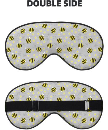 Cheerful Bumble Bees & Daisies Sleep Mask - Double-Sided Eye Covers for Soft Adjustable Comfort & Eye Edema Reduction - Buy Online on GoSupps.com