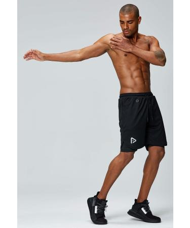 Pinkbomb Men's 2 in 1 Running Shorts - Quick Dry Gym Workout Shorts with Phone Pocket | Black - Large - Buy Online on GoSupps.com