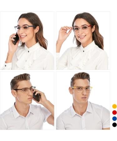 AQWANO Blue Light Blocking Computer Reading Glasses - Anti Glare UV Protection 2.0x - 4 Pack for Men & Women - Buy Online on GoSupps.com