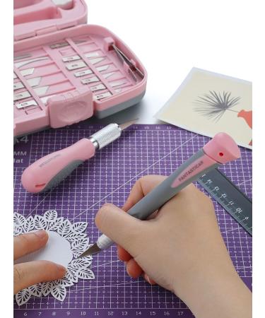 FantastiCAR Craft Knife Set (30pcs) - Precision Cutter Blades for Art, Scrapbooking, Stencil, and More - Pink - Buy Online on GoSupps.com