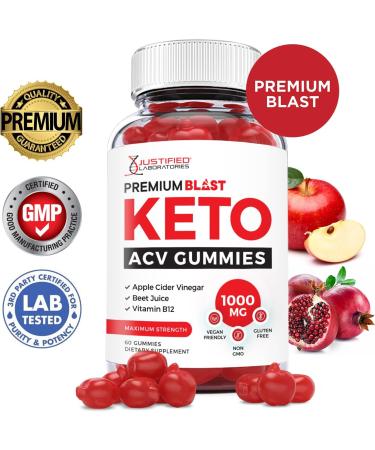 Justified Labs Premium Blast Keto ACV Gummies 1000MG with Pomegranate Juice, Beet Root, B12 - 60 Gummys - Buy Online on GoSupps.com