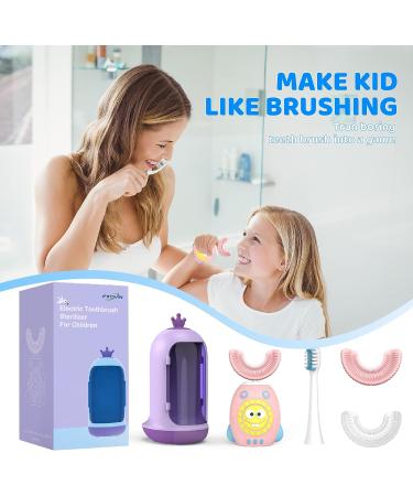 FTOYIN Kids U-Shaped Electric Toothbrush | 5 Modes, IPX7 Waterproof Sonic Toothbrush for Kids | 360 Autobrush with 3 Brush Heads | Automatic Toothbrush for Ages 2-12 | Pink - Buy Online on GoSupps.com