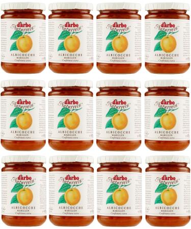 Rummo Darbo Confetura - Pack of 12 jars of Albicocche natural jam - Apricot jam - 450 g + 1 box of peach iced tea - 330 ml - Buy Online on GoSupps.com