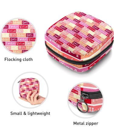 Period Bag | Sanitary Napkin Storage & Travel Makeup Pouch | Colorful Striped Alphabet Design - Buy Online on GoSupps.com