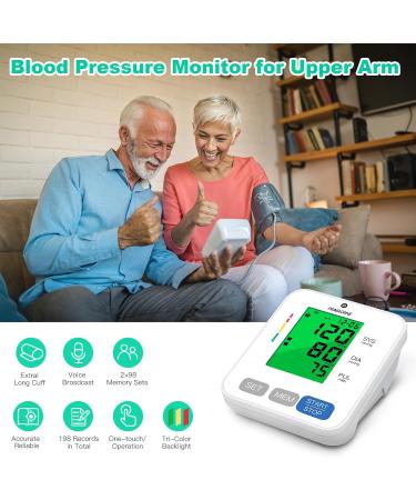 Buy Blood Pressure Monitor - Upper Arm BP Machine for Home Use with Large 3.4" Display Backlight and Pulse Rate Detection - Cuff Size 22-42cm - 99 Sets Memory (White - Buy Online on GoSupps.com