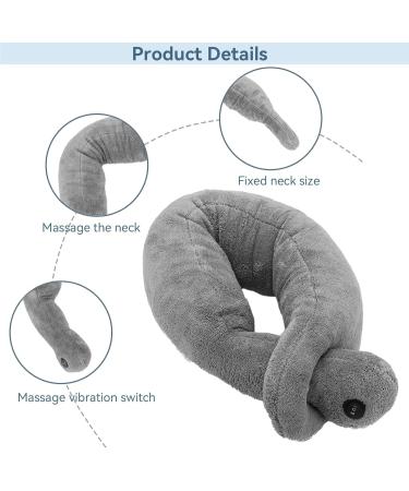 Massage Pillow with Vibration | Neck Cotton Therapy Pillow for Muscle Relaxation & Stress Relief - Gray - Buy Online on GoSupps.com