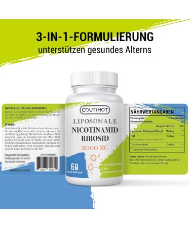 Nicotinamide Riboside Liposomal with TMG and Trans-Pterostilbene - Very Powerful NR Supplement 2000MG Boost NAD+ (60 Count (Pack of 2)) - Buy Online on GoSupps.com