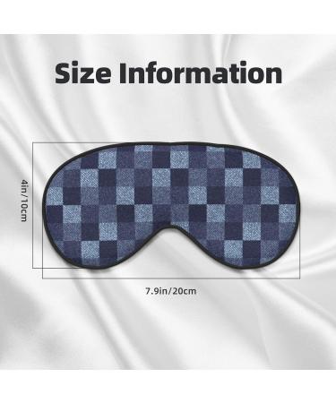 Blue Gingham Buffalo Check Eye Mask - Soft Sleep Cover & Travel Blindfold with Elastic Strap - Buy Online on GoSupps.com