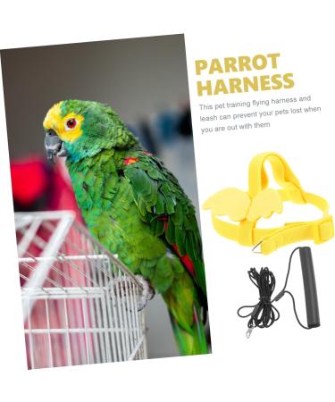 Angoily 4 Sets Bird Leash Suspend Cockatiel Harness and Leash Beard Kit Parrot Flying Leash Kit Flight Strap 12X6X1.3CMx4pcs Yellowx4pcs - Buy Online on GoSupps.com