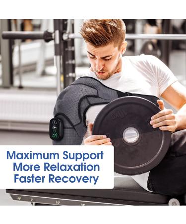 Heated Shoulder Wrap with Vibration | Electric Heating Pad Massager for Left/Right Shoulder | 3 Settings | LED Display - Buy Online on GoSupps.com