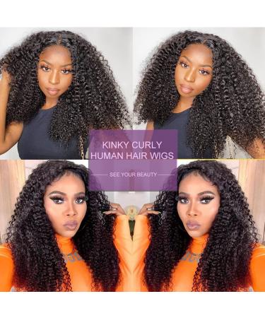 22 Inch Curly Lace Front Wig Human Hair 13x4 Pre Plucked with Baby Hair - 180 Density Brazilian Deep Curly Transparent Lace Frontal Wig for Black Women - Buy Online on GoSupps.com