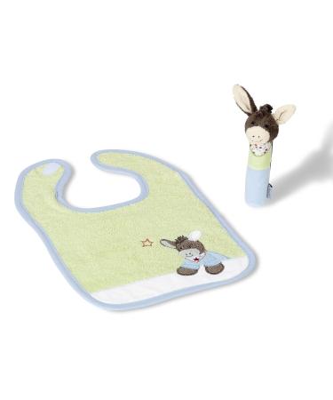 Sterntaler Emmi Gift Set - Velcro Bib & Gripping Figure for 0+ Months | Green/Blue - Perfect for Baby Showers | International Shipping - Buy Online on GoSupps.com