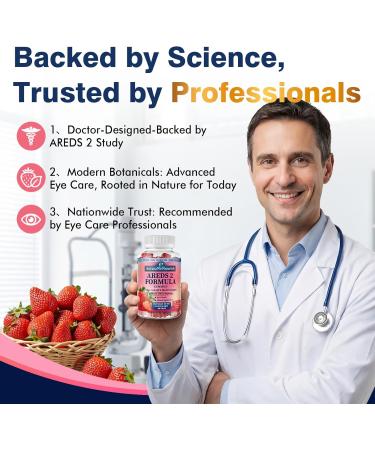 Areds 2 + Advanced Formula for Macular Health, 22-in-1 Eye Vitamin & Mineral Supplement w. Zeaxanthin, Zinc & Vitamin C Supports Eye Strain, Pressure, Night Vision, 60 Chewable Gummies - Buy Online on GoSupps.com
