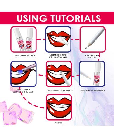 Tooth Gemstone Set | DIY Teeth Gems Kit with Glue | Tooth Jewelry & Dental Stone Collection - Buy Online on GoSupps.com