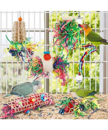 Bird Toys Parakeet Toy Chewing Shredding Foraging Toys Hanging Toy Bird Shredded Paper Bird Cage Accessories Bird Rope Perch for Conure Cockatiel Budgies Lovebird Parrot - Buy Online on GoSupps.com